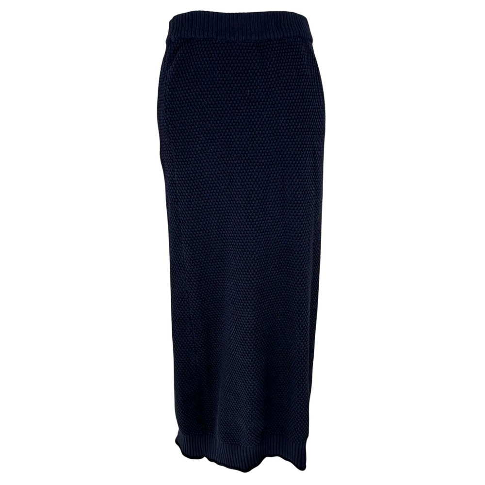 Free People FP Beach Maxi Skirt Womens S Navy Blue Knit Boho Coastal Cottagecore